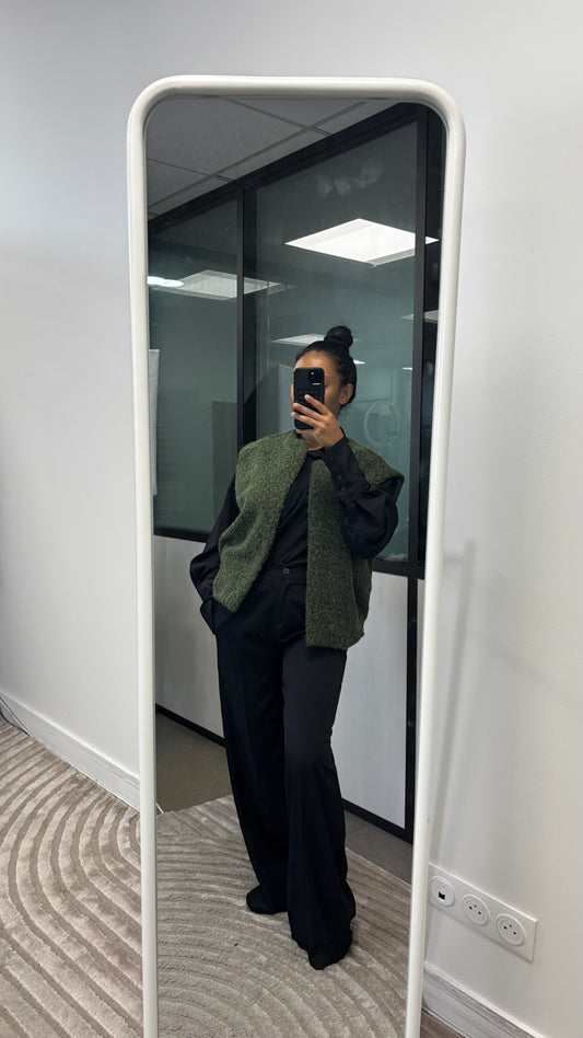 Veste façon laine sans manches